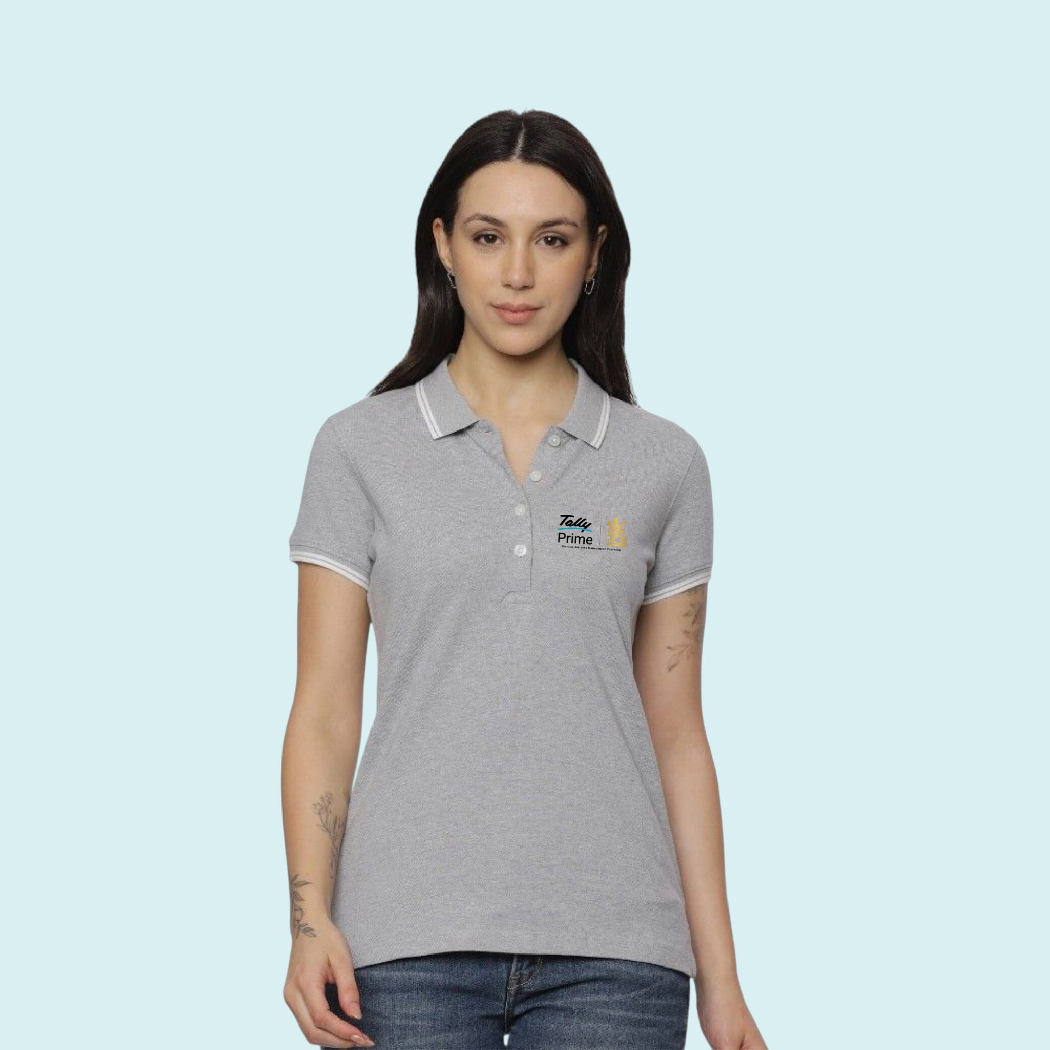 Allen Solly Polo T-shirt Women- Grey